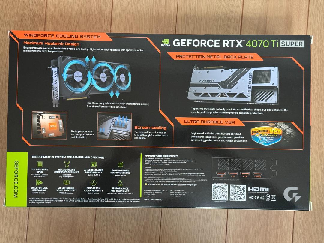グラフィックボード・グラボ・ビデオカード GIGABYTE 4070 Ti SUPER WINDFORCE MAX OC