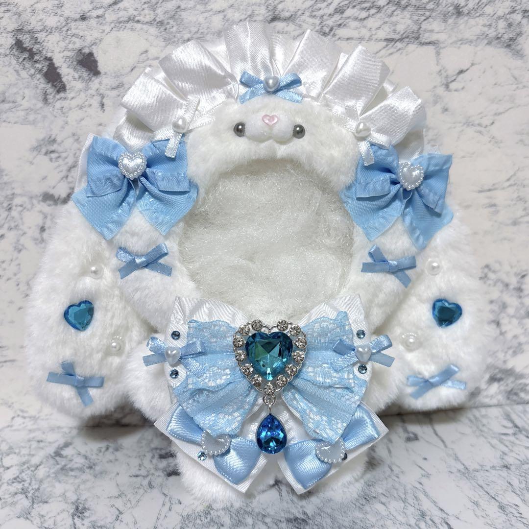 にじぬいサイズ ぬい服 垂れ耳うさぎ メイド 水色 チャーム