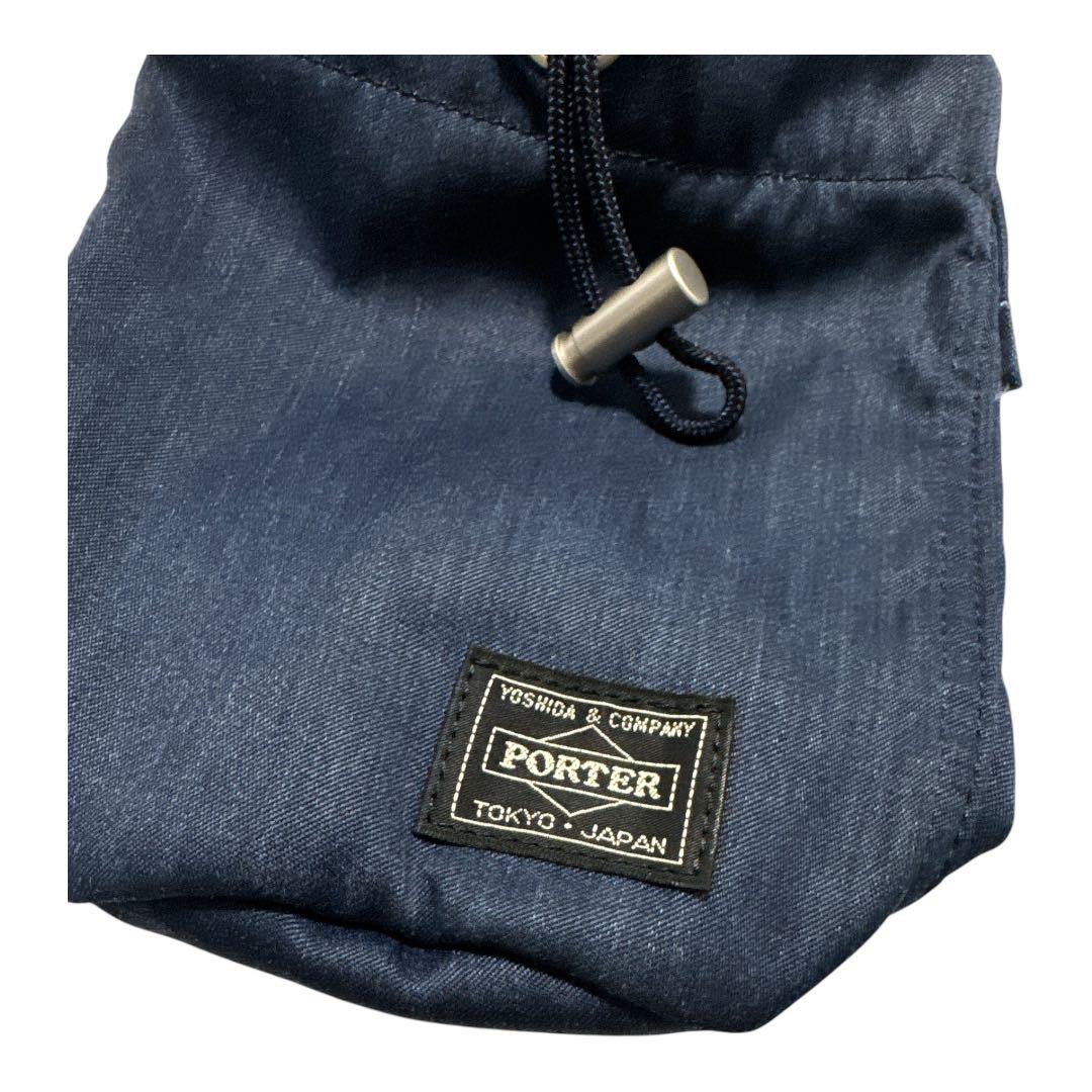 【未使用級】porter ポーター デニム ドローストリングバッグ ショルダー