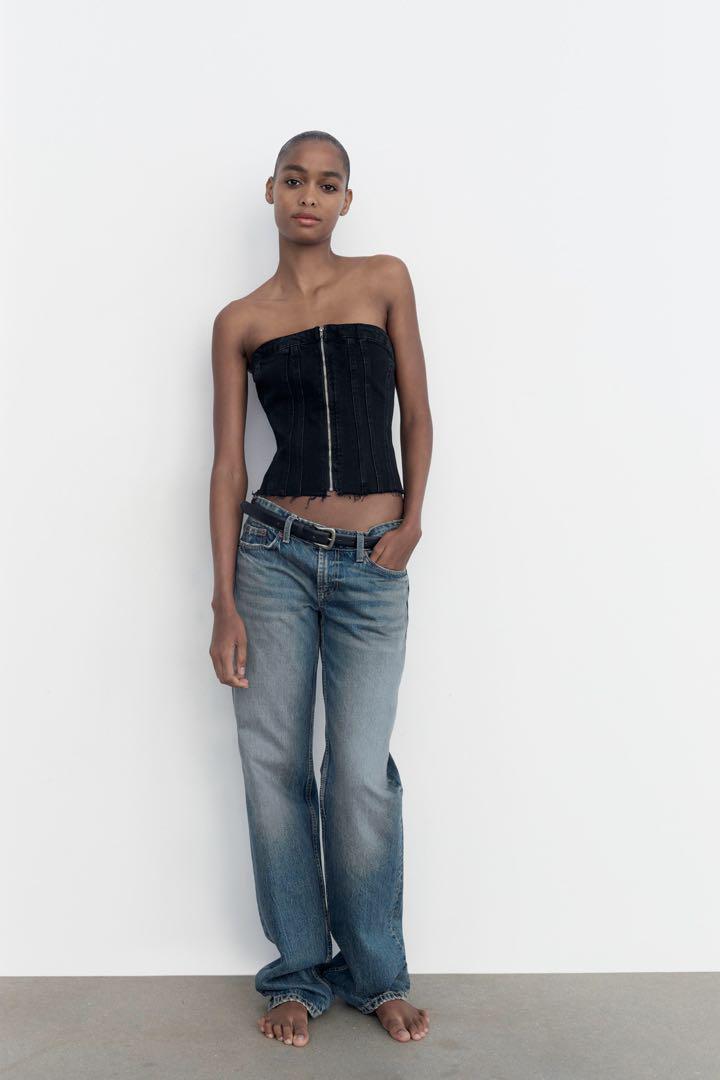 新品ZARA デニム TRF コルセット トップス - メルカリ