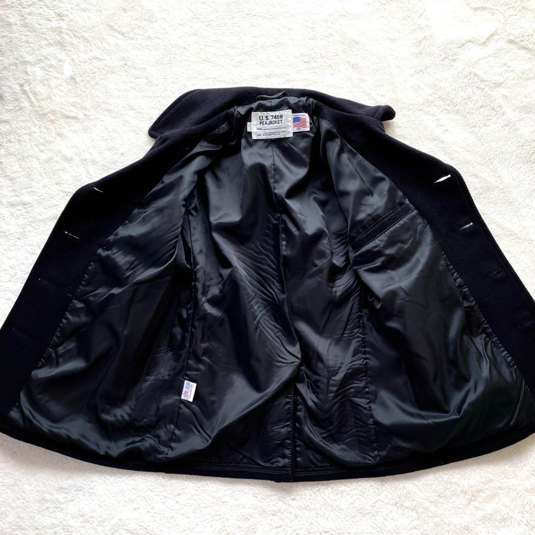 希少✨ショットSCHOTT　PEA JACKET　U.S740N　米国製 38黒