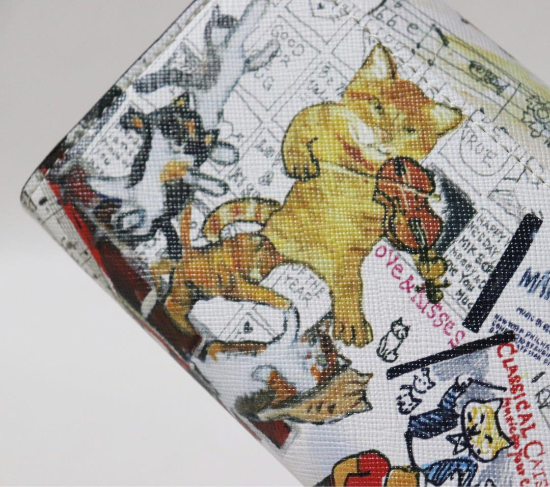 《マンハッタナーズ》箱付新品【ミュージック、ミュージック】レザーかぶせ式長財布 《マンハッタナーズ》箱付新品【ミュージック、ミュージック】レザーかぶせ式長財布