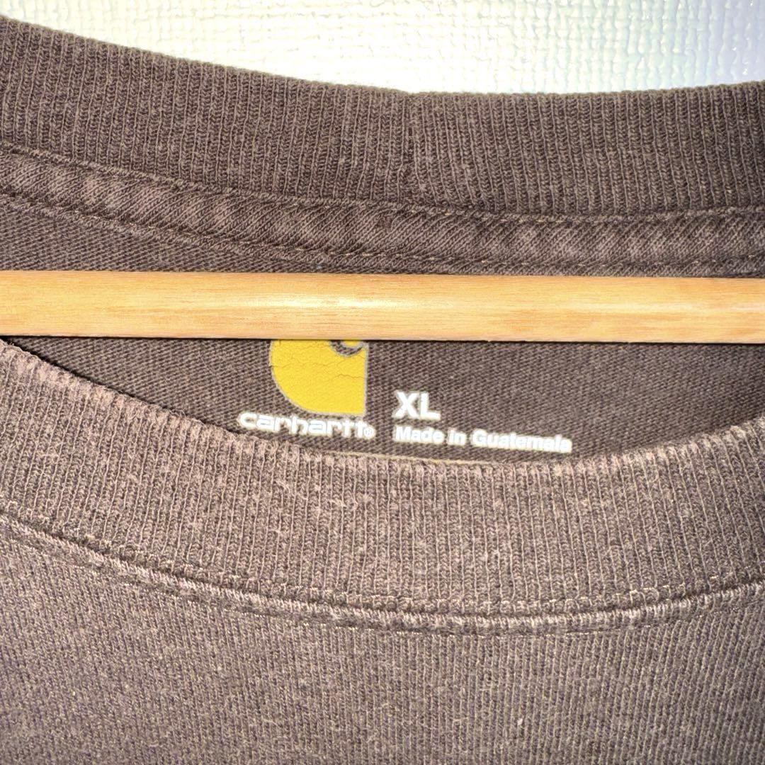 90s vintage 人気カラー　カーハート ロンT ブラウン　茶色　XL