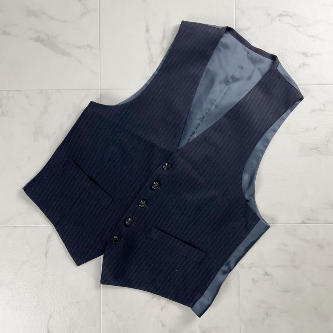 美品 Dormeuil セットアップダブルスーツ ３点セット 黒 LL*TC70