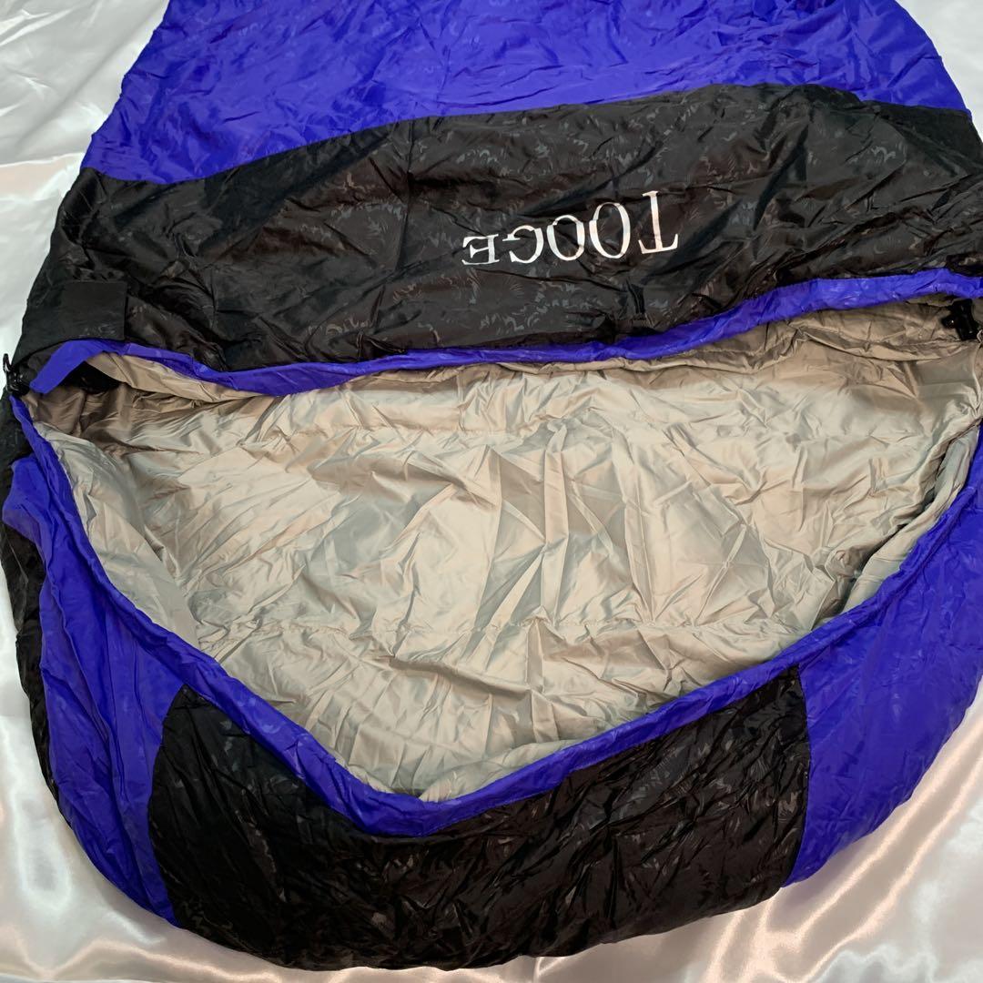 Tooge 寝袋 冬用 ダウン シュラフ ブルー 【最低温度-25℃】