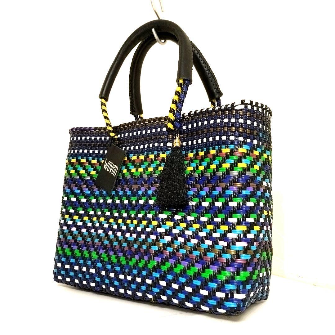 ✨新品未使用✨WOVEN　メルカドバッグ　かごバッグ　メキシコ製　マルチカラー