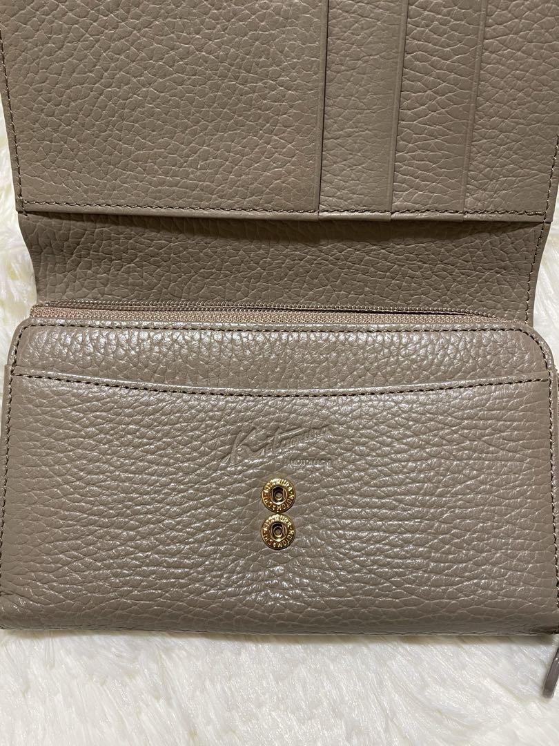 未使用✨ kitamura キタムラ ハンド紐ウォレット シボ革 グレージュΩ