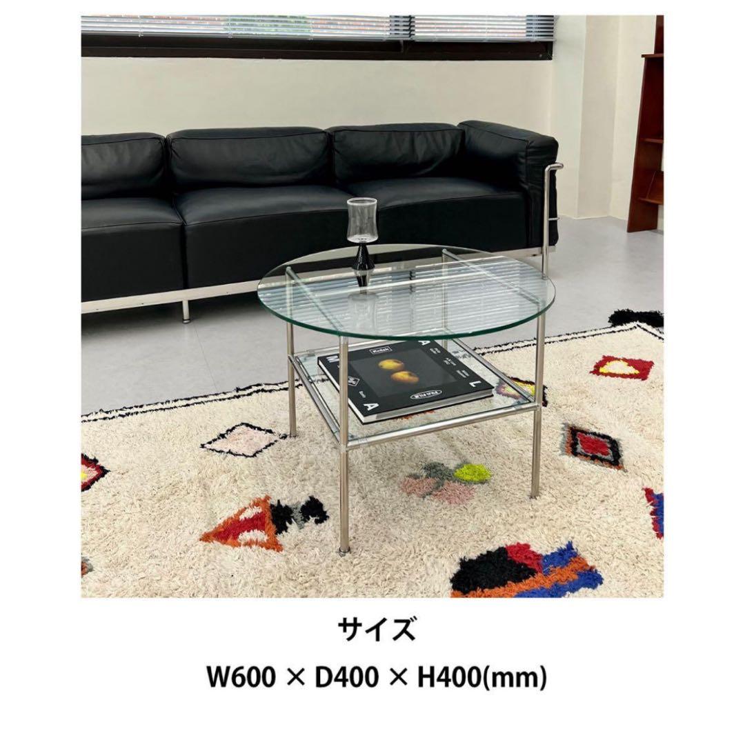 新品未使用 One Furniture 円形ガラスローテーブル 新品未使用 One Furniture 円形ガラスローテーブル