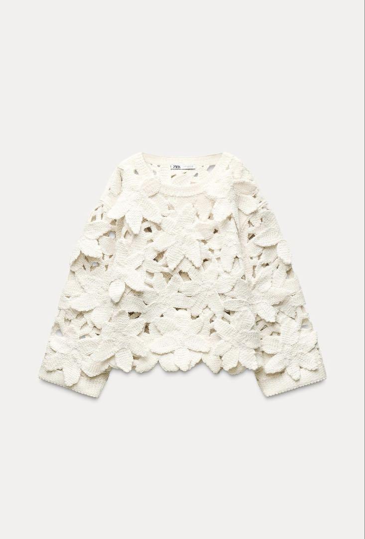zara 花柄ニットセーター