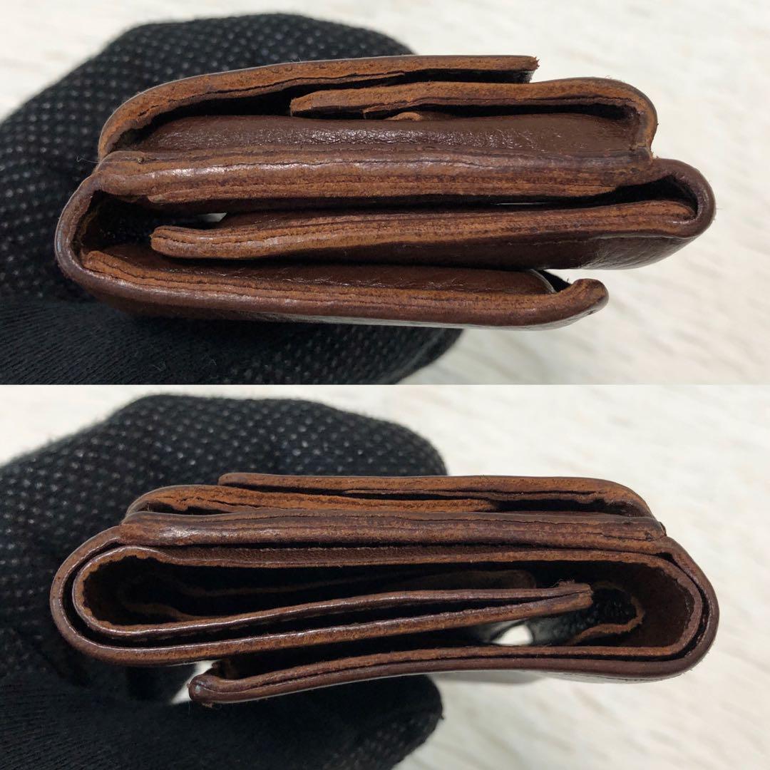 人気 イルビゾンテ 三つ折り 財布 コンパクトウォレット ダークブラウン レザー