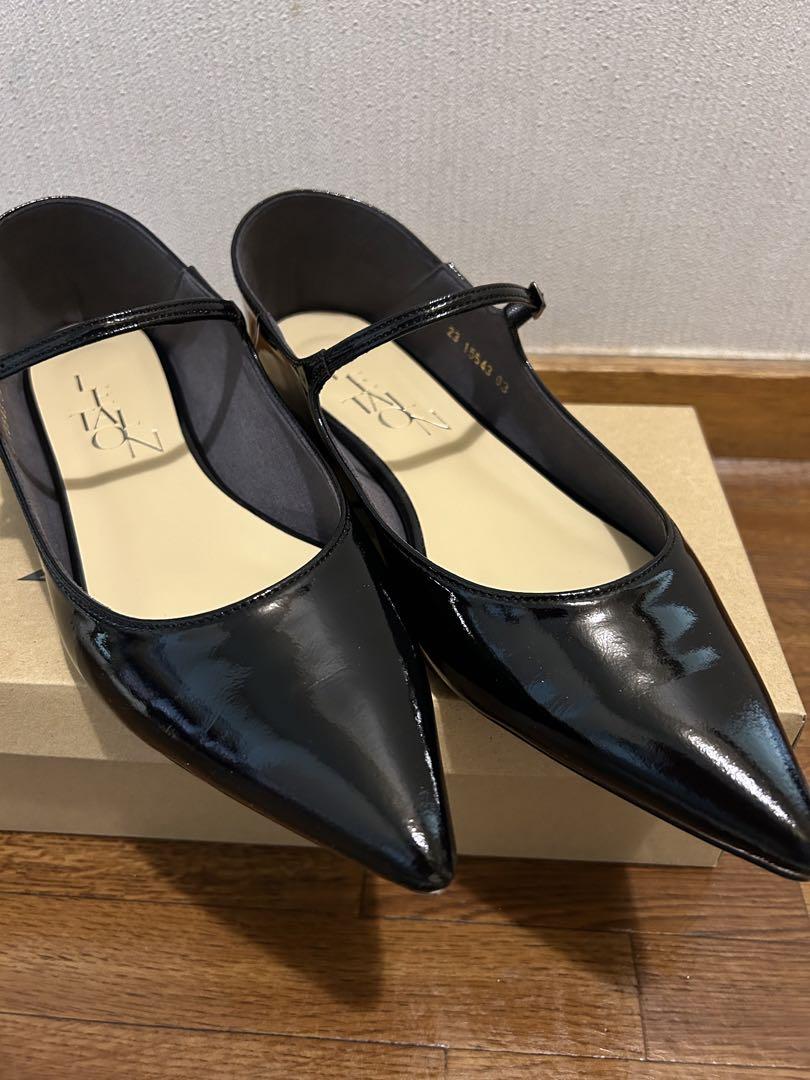 美品★LE TALONポインテッドワンストラップフラット