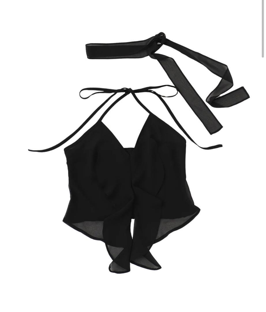 トップス ACLENT Front frill tulle camisole