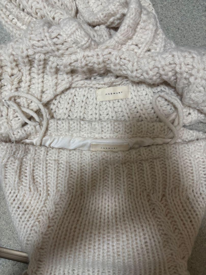 トップス andmary Leo hood knit set