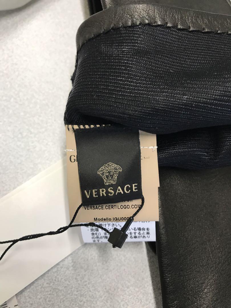 新品　ヴェルサーチ レディース　手袋　レザー　ロング