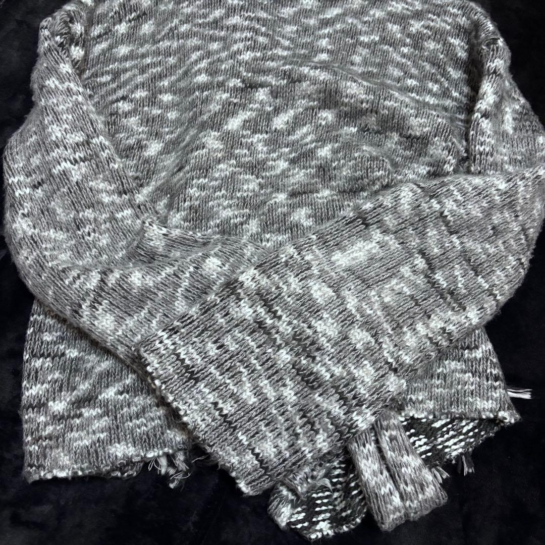 melt the lady フリンジニットカーディガン　グレー