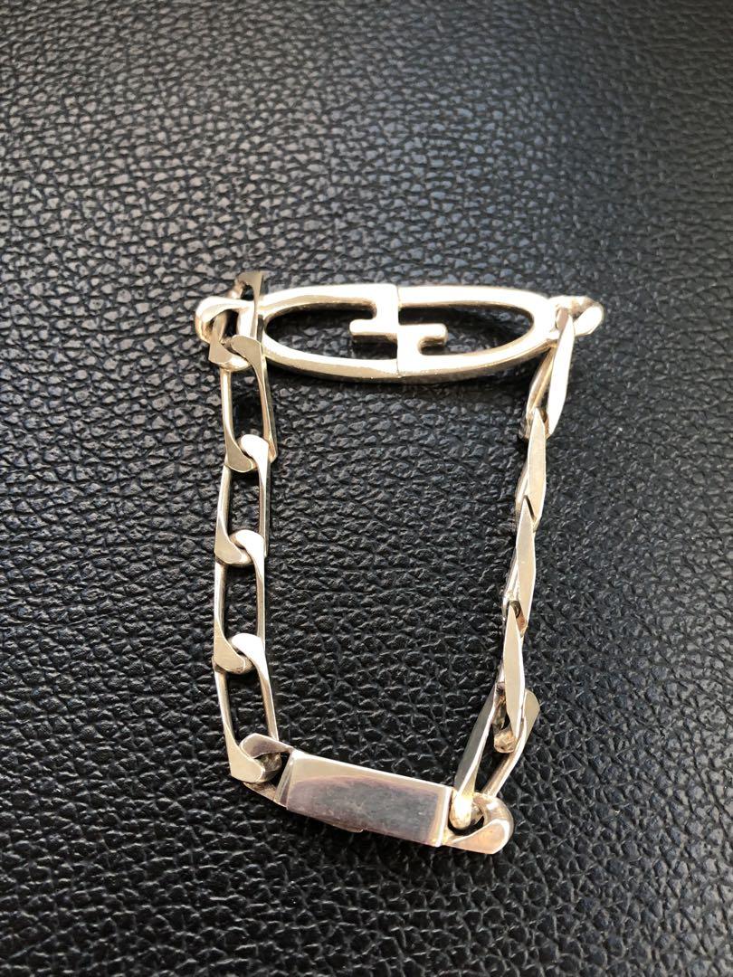 アクセサリー OLD GUCCI G Logo Oval Bracelet Silver