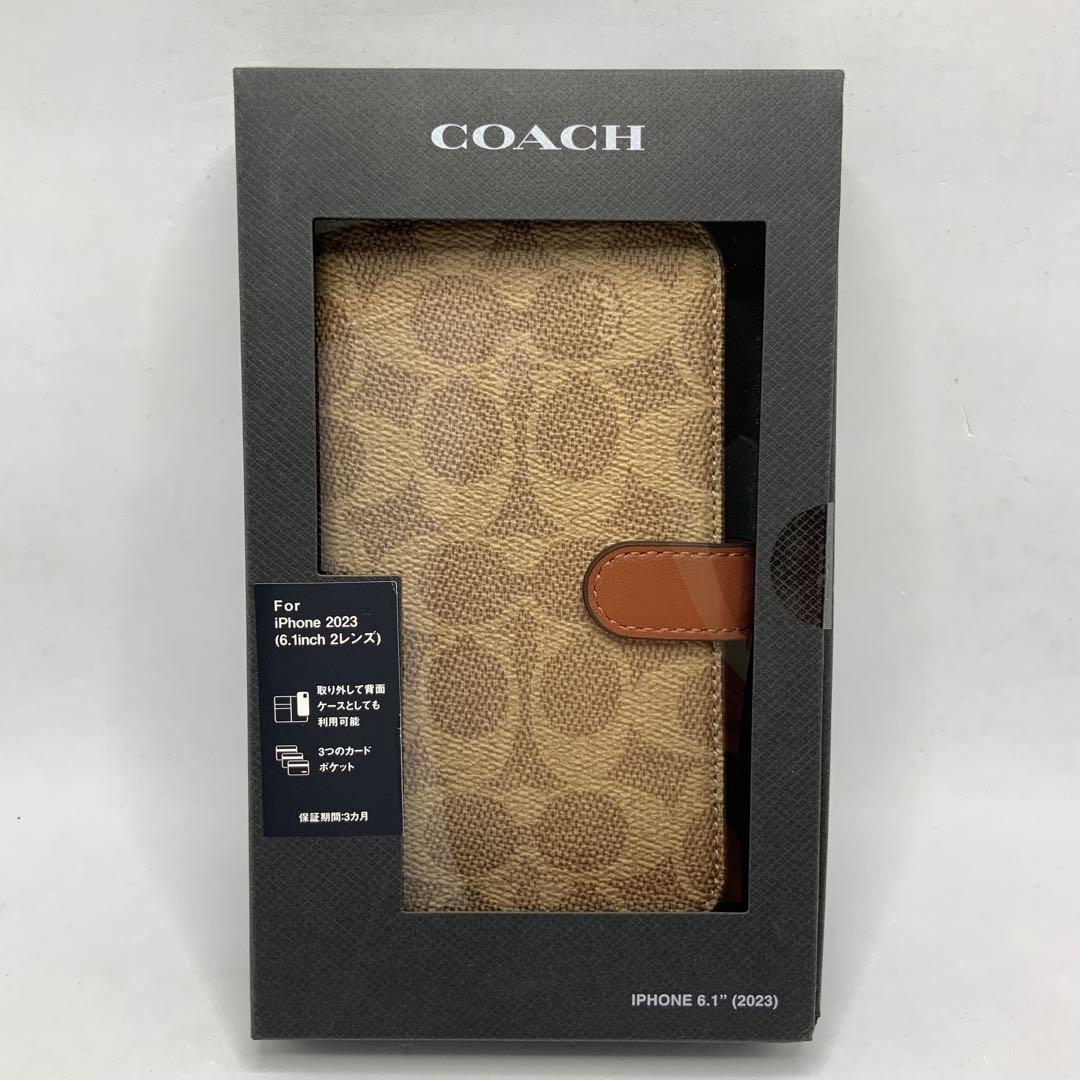 【新品】 Coach - iPhone 15 - シグネイチャー柄 Brown