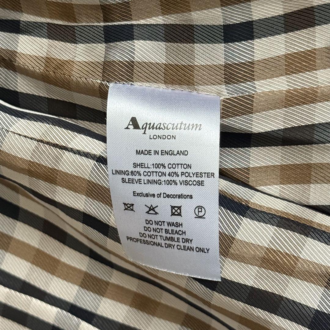 【新品タグ付き】英国製 Aquascutum トレンチコート ネイビー コットン
