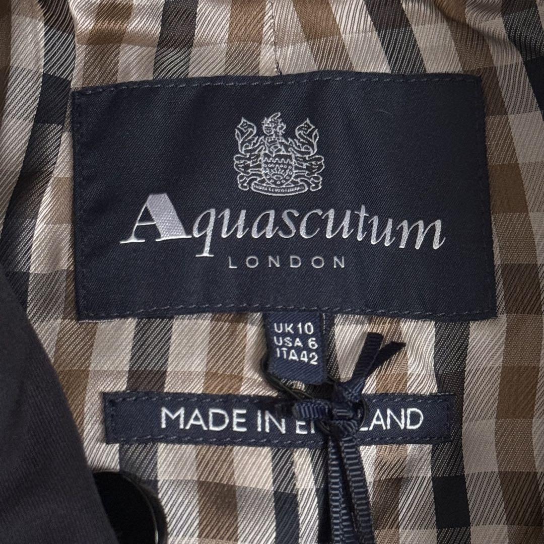 【新品タグ付き】英国製 Aquascutum トレンチコート ネイビー コットン