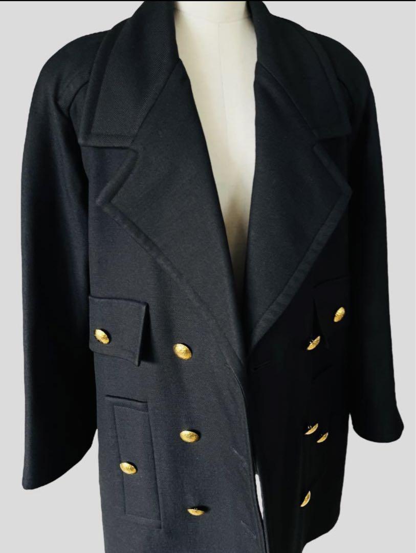 GIVENCHY ジバンシィ VINTAGE ピーコート 金ボタン 40 黒