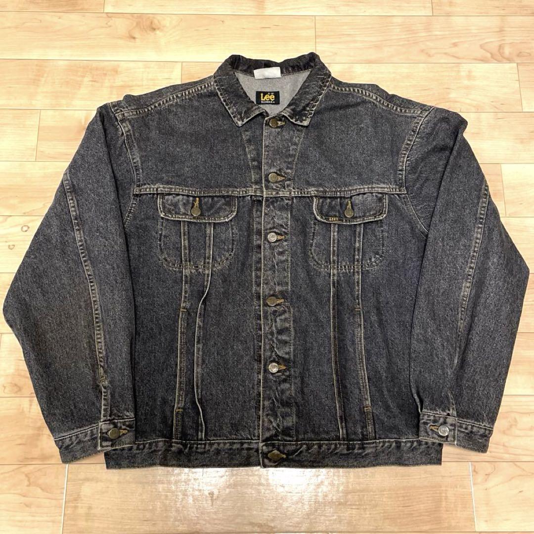 vintage Lee ブラックデニムジャケット　ビッグサイズ　リー