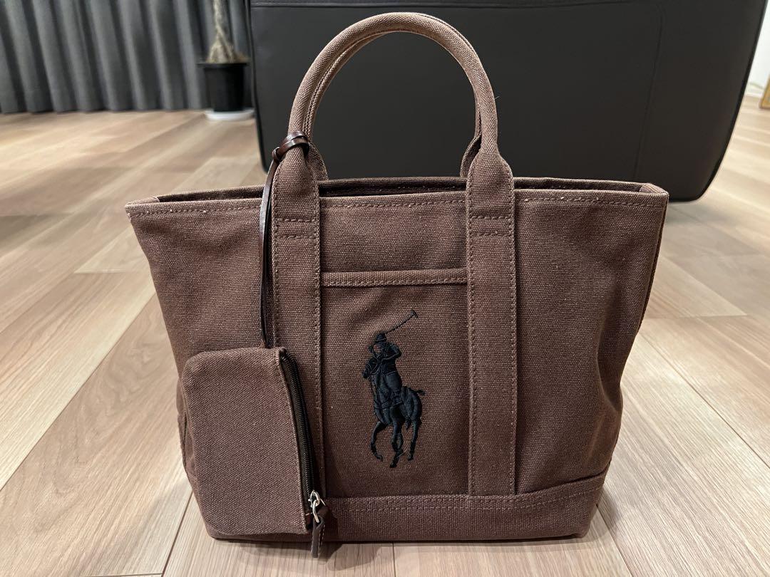 Ralph Lauren ラルフローレン　ブラウンキャンバスミニトートバッグ