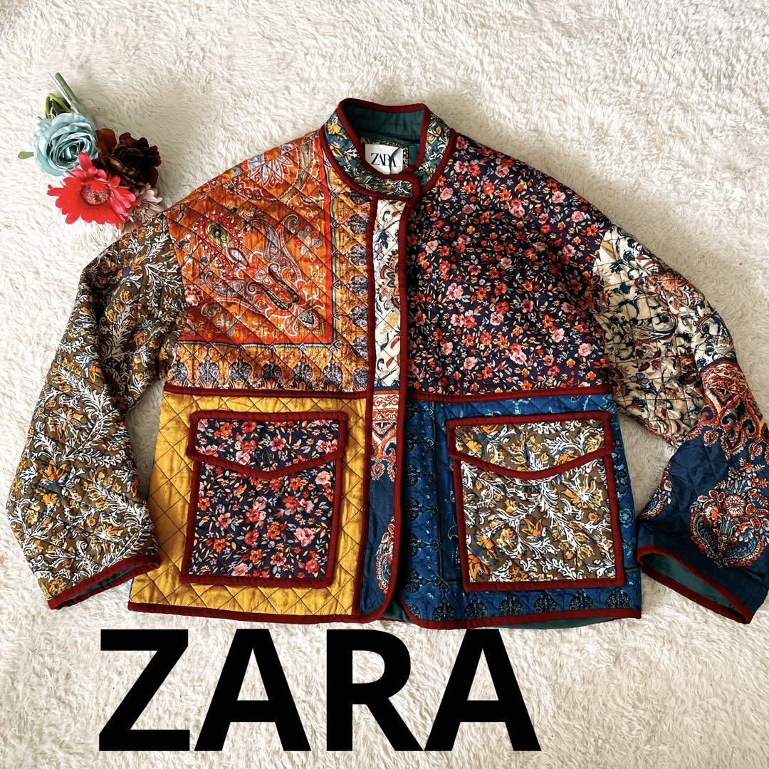 ZARAキッズ パッチワークキルティングジャケット - メルカリ