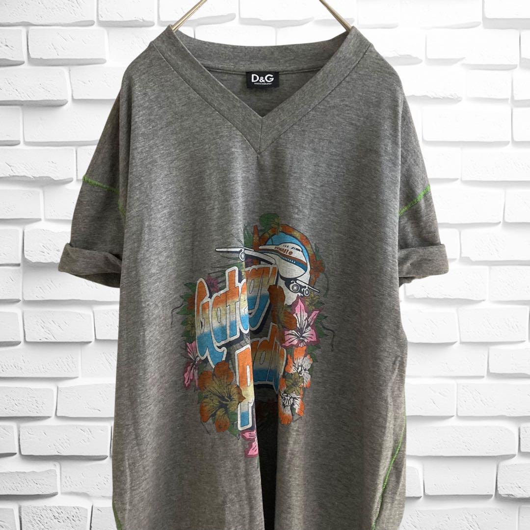 D&G ドルチェアンドガッバーナ　プリントTシャツ　カットソー　ワンポイントロゴ
