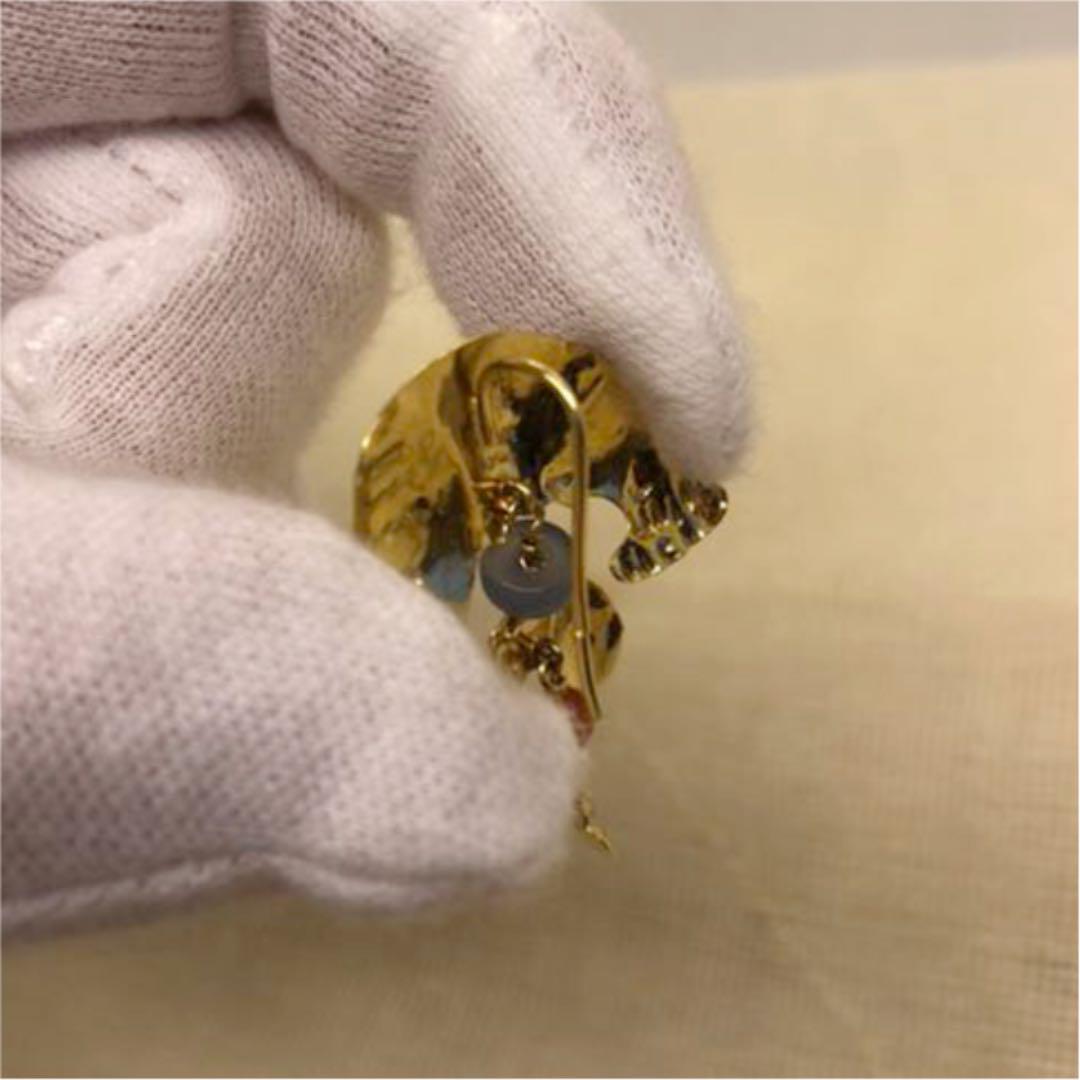 k18 アクアマリン カルセドニー ピアス