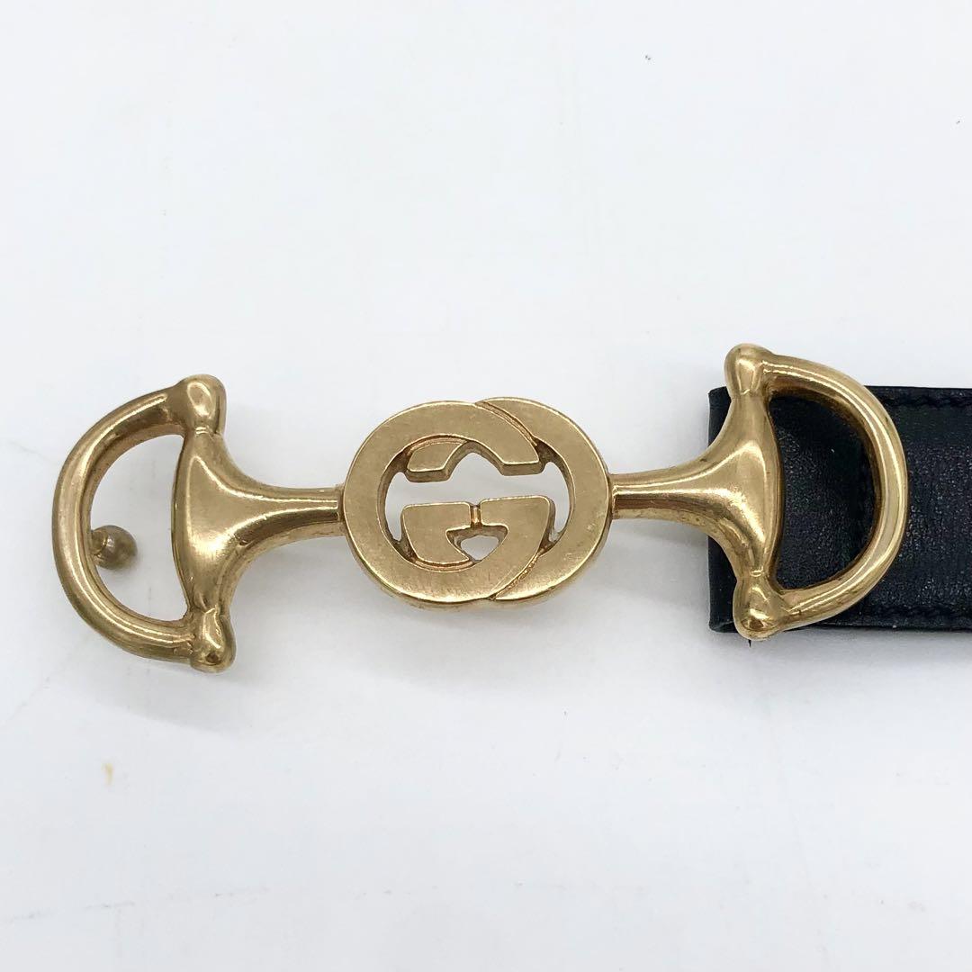 【美品】GUCCI グッチ ズゥミ ベルト ゴールド グレー インターロッキング 美品】GUCCI グッチ ズゥミ ベルト ゴールド グレー インター