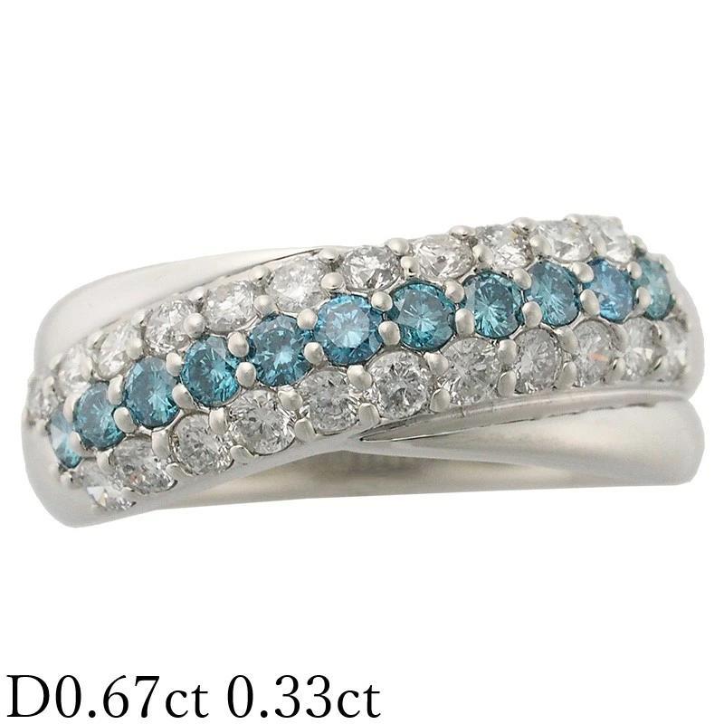 ダイヤモンド/0.67ct 0.33ct リング Pt900 16号 I3571
