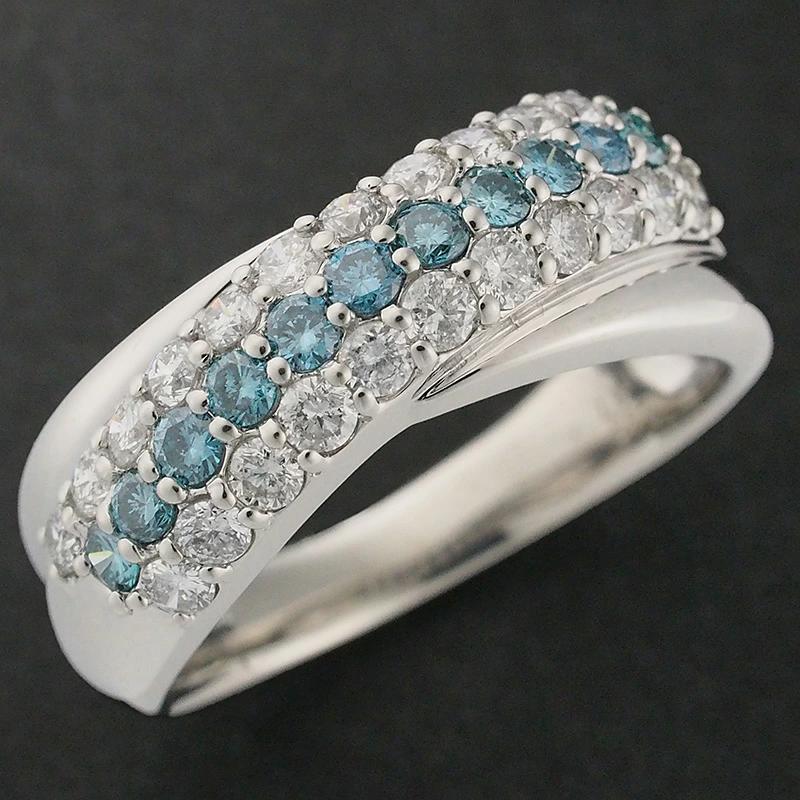 ダイヤモンド/0.67ct 0.33ct リング Pt900 16号 I3571