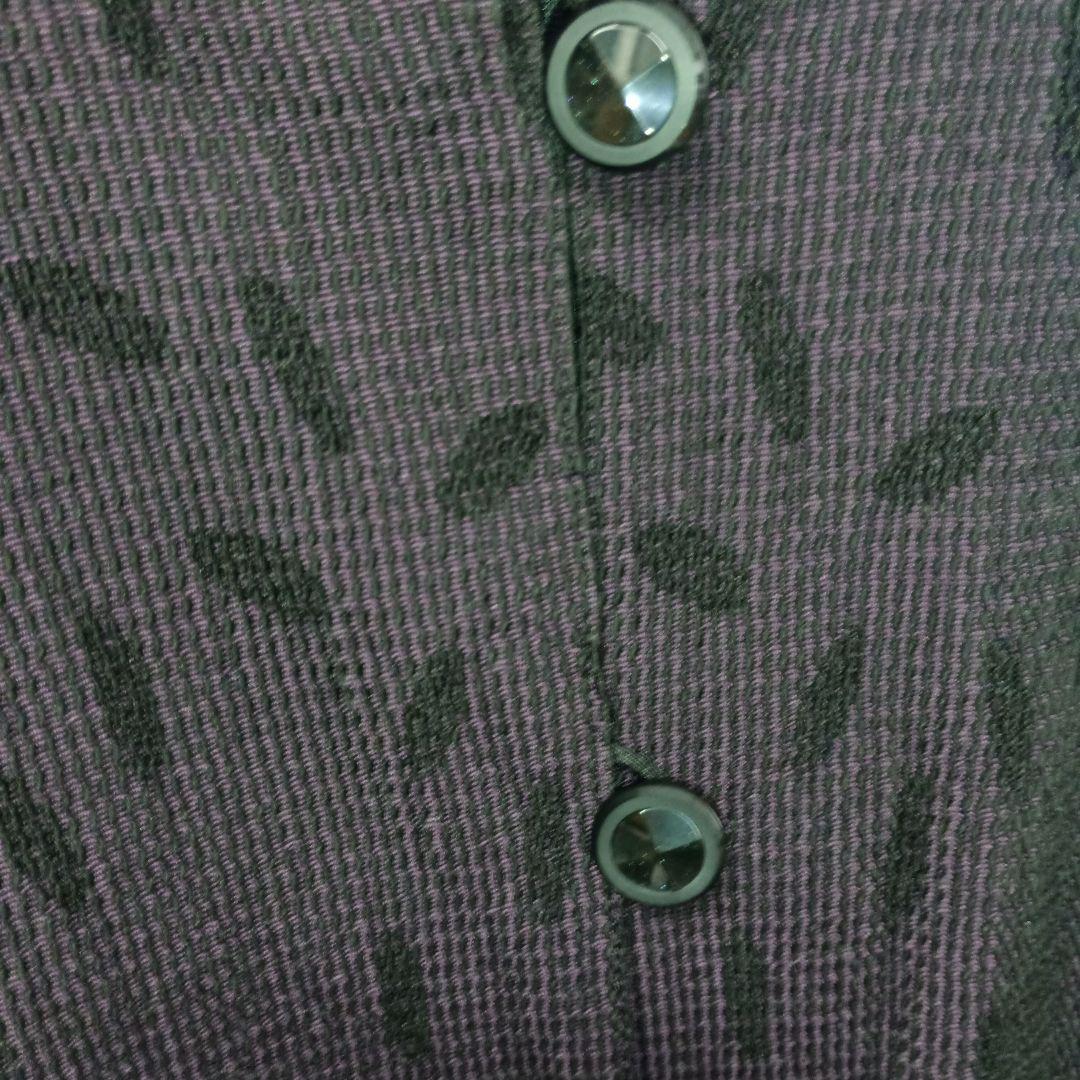 imanishi keiko 紫色 ボタン付き ひざ丈ワンピース