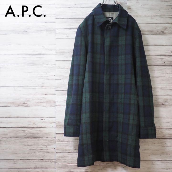 A.P.C. ブラックウォッチ ステンカラーコート