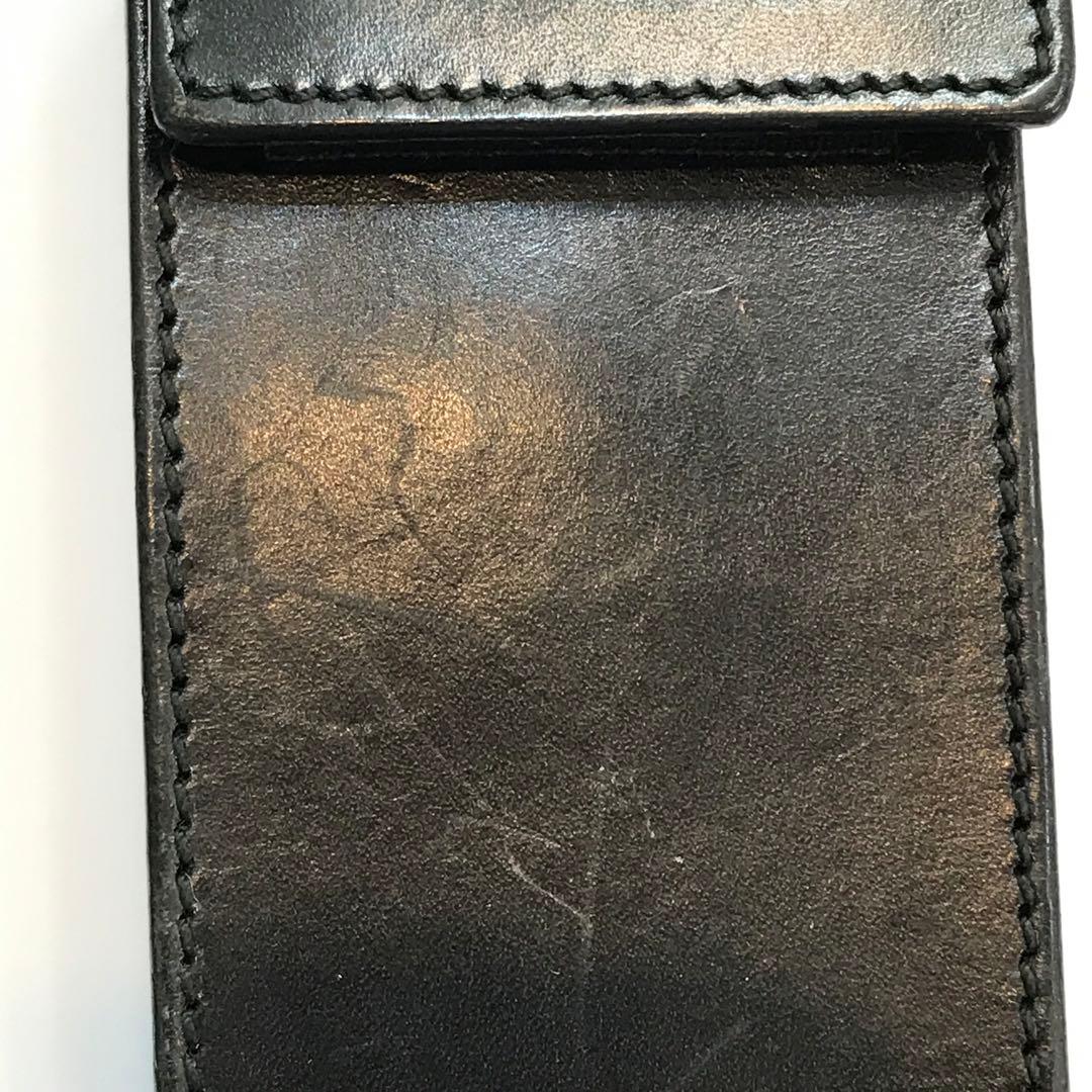 GUCCI グッチ ヴィンテージ　レザーケース マルチケース　黒　ふさ