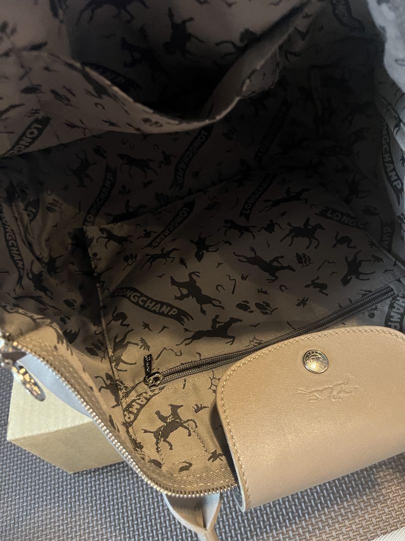 LONGCHAMP グレー レザーバッグ