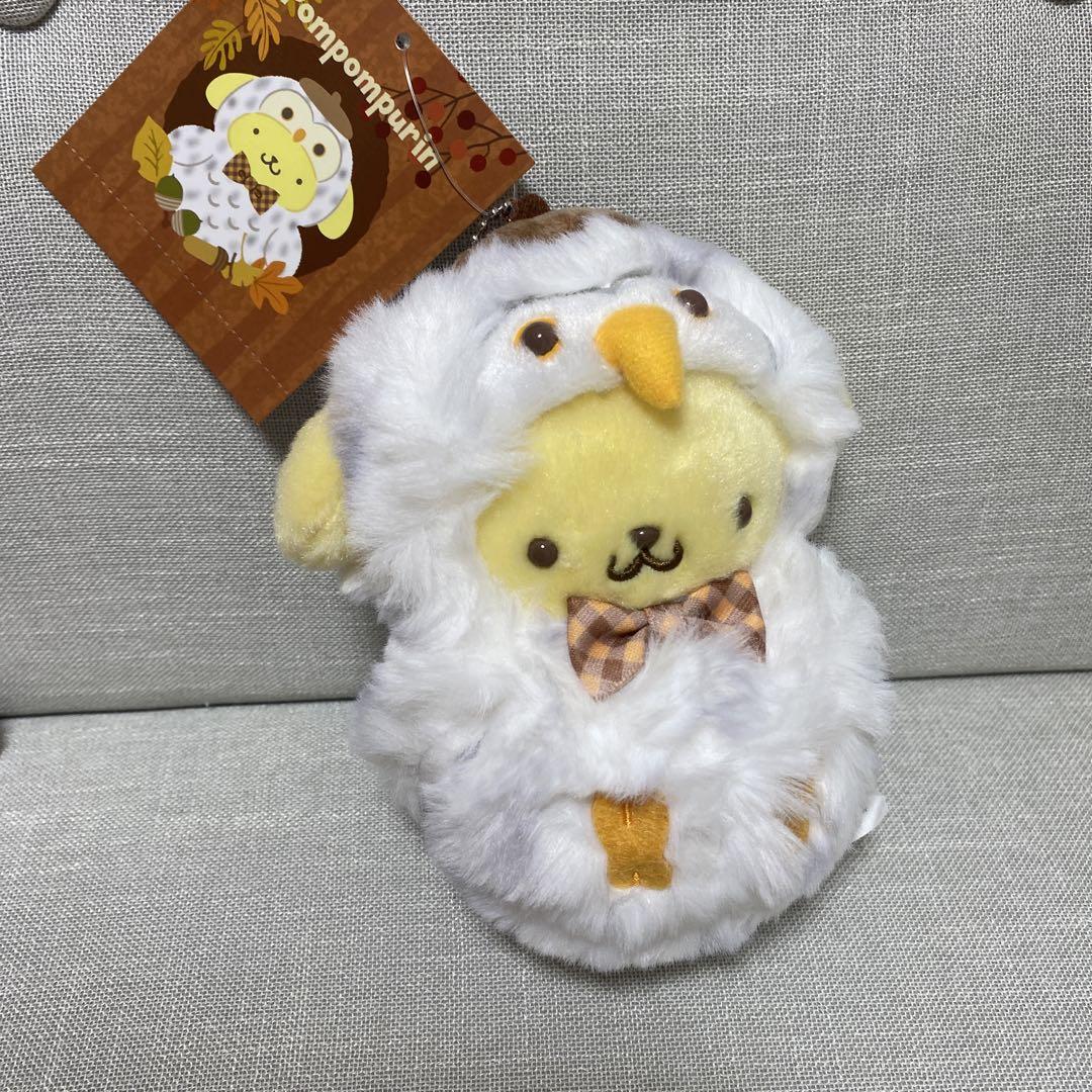 ポムポムプリン フクロウ　着ぐるみぬいぐるみ　マスコット 森の小動物 ポムポムプリン フクロウ ぬいぐるみ サンリオ