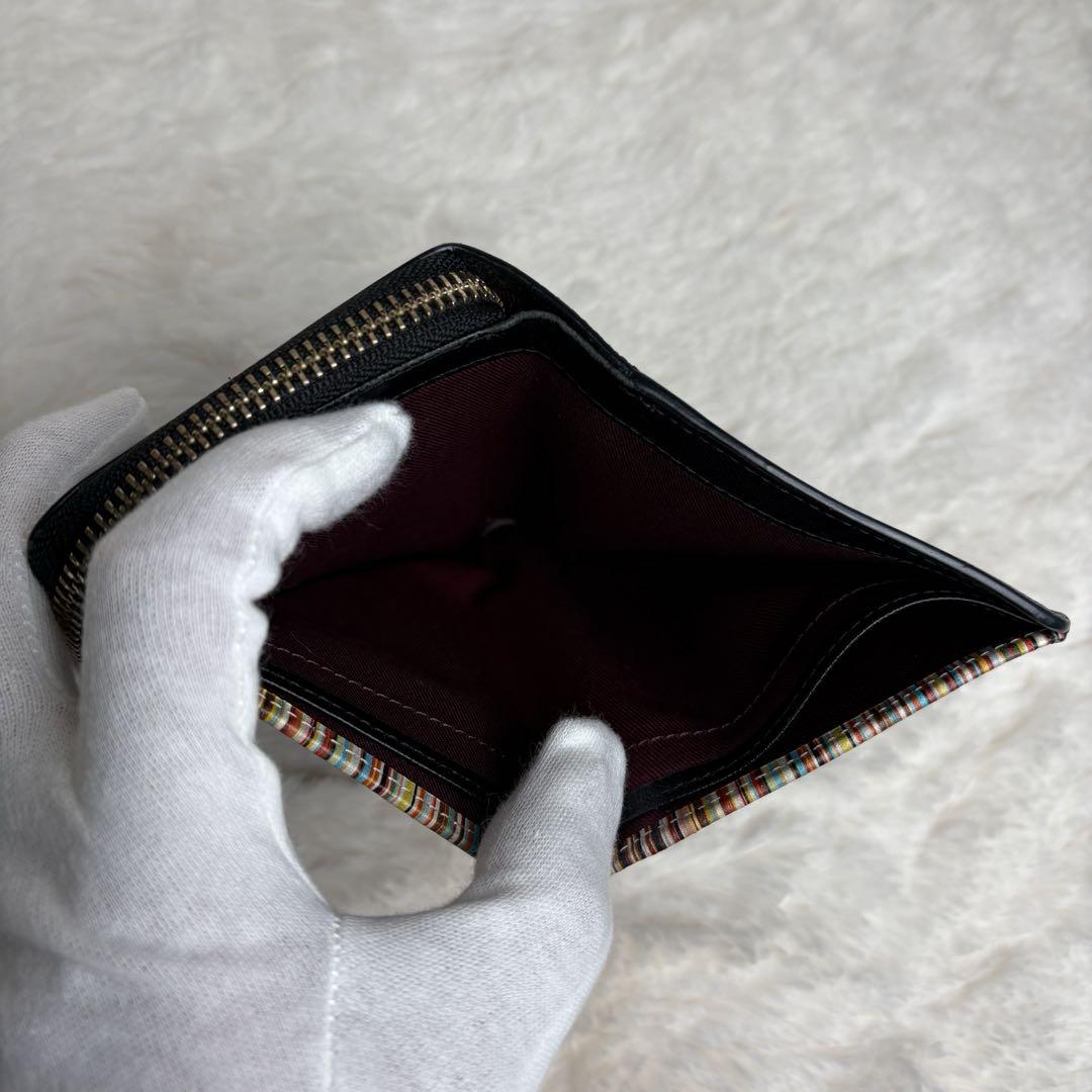 ✨美品✨Paul Smith 二つ折り財布　L字ファスナー　レザー　ブラック