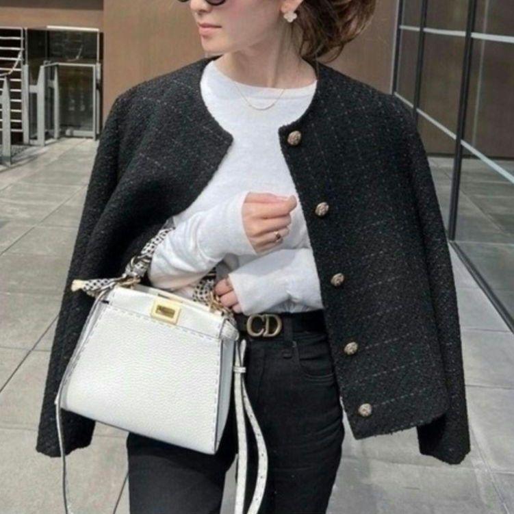 土日限定セール【新品未使用】ZARA ツイードジャケット ノーカラー 金ボタン