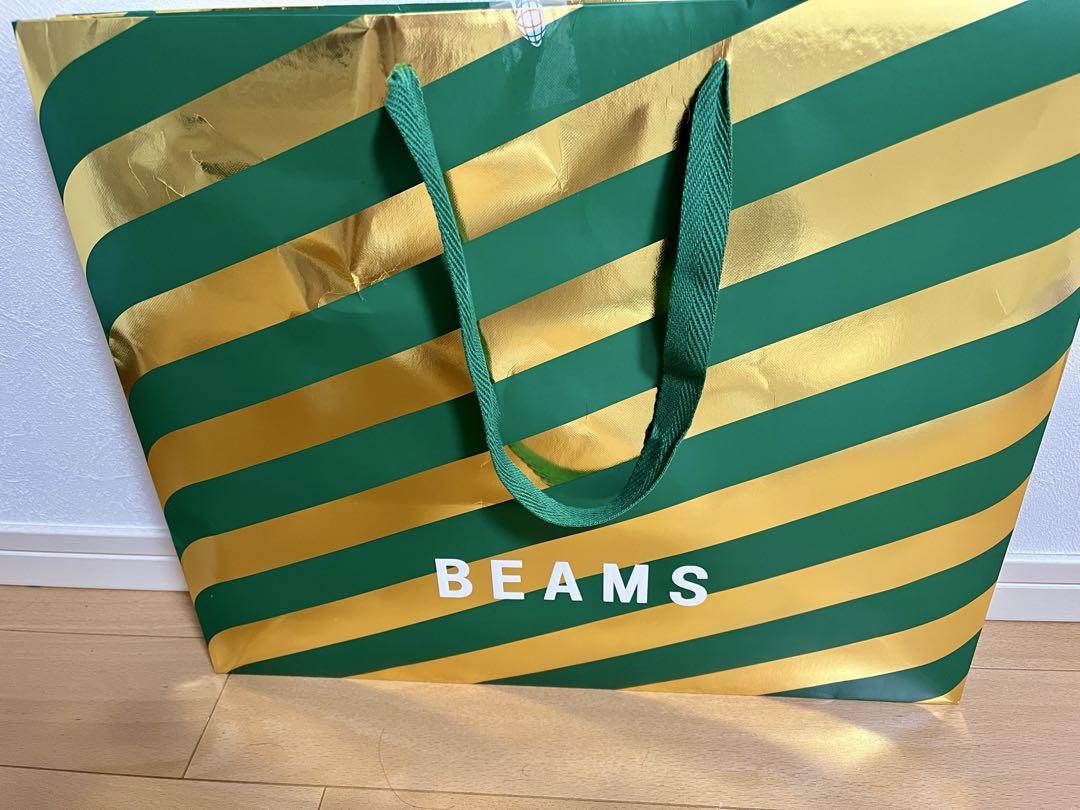 BEAMS ストライプ ショッピングバッグ 大