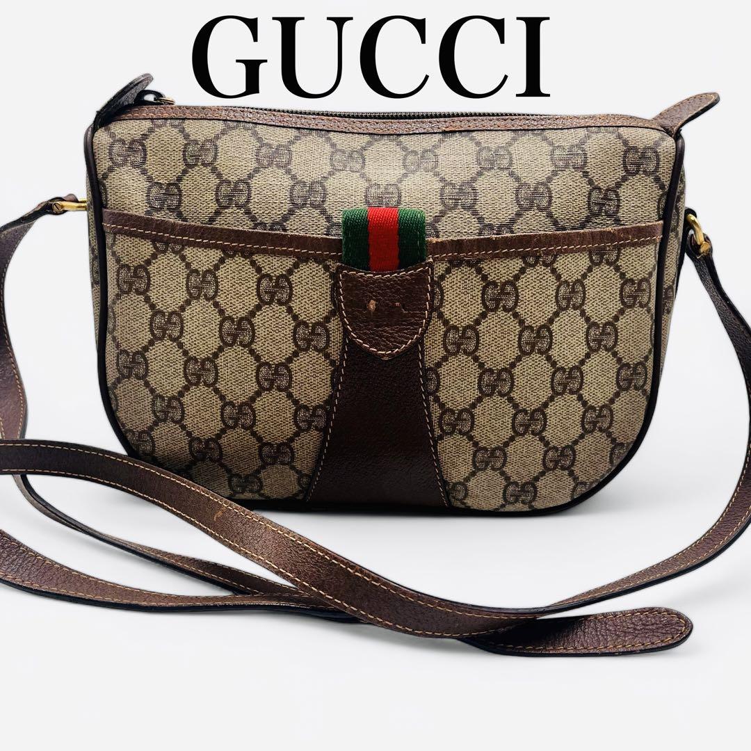 美品】GUCCI×オールドグッチ斜めがけPVCシェリーライン