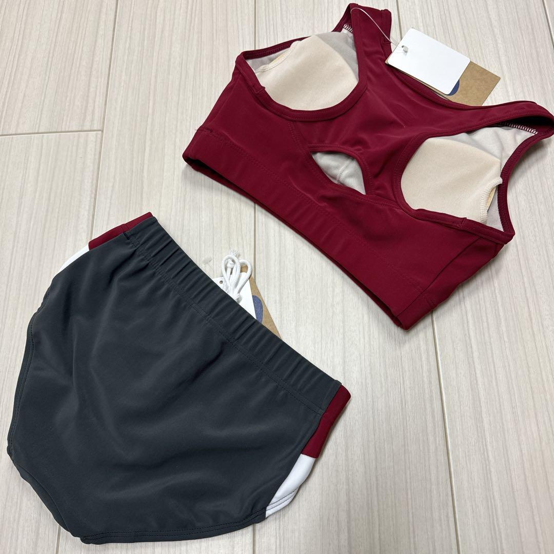 アシックス 女子陸上ユニフォーム上下 Sサイズ エンジ