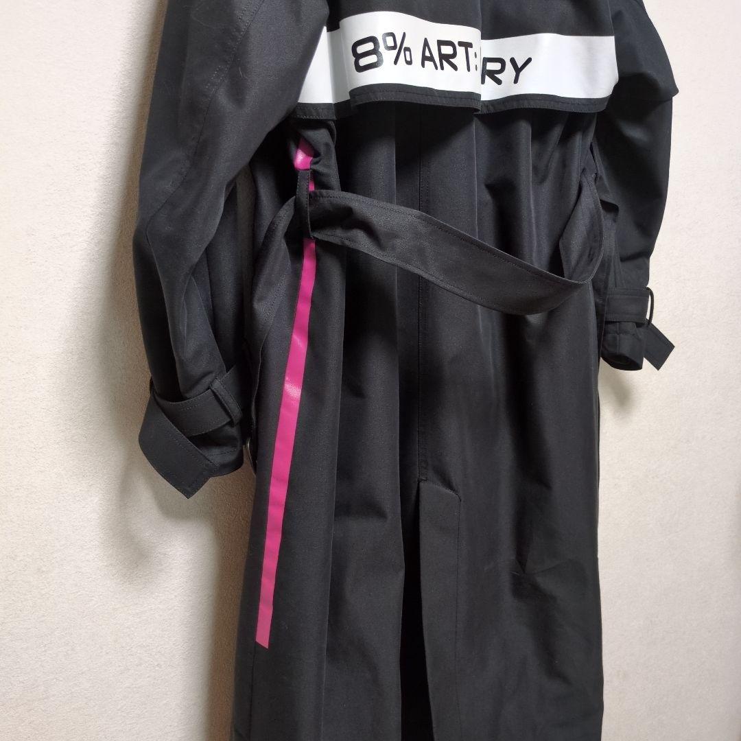 新品タグ付き☆トーマスマグパイアートプリント トレンチコートブラック 新品タグ付き☆トーマスマグパイアートプリント トレンチコートブラック