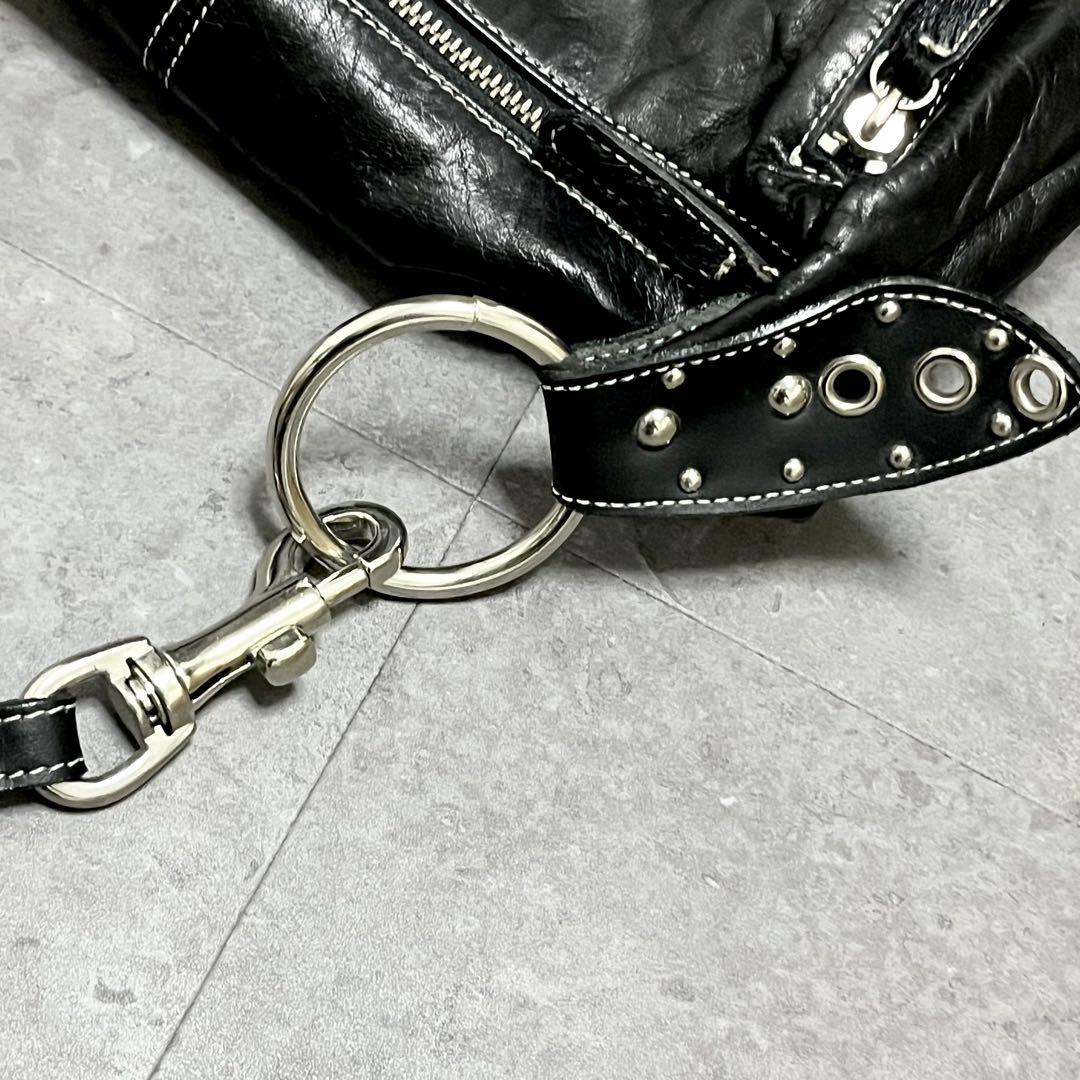 バッグ 00s Y2K one shoulder bag leather black