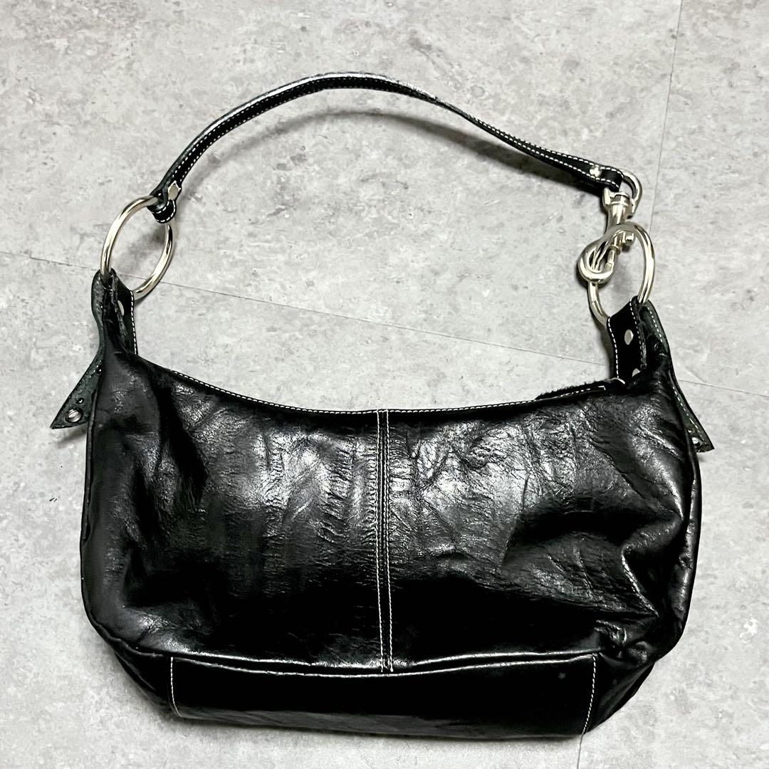 バッグ 00s Y2K one shoulder bag leather black
