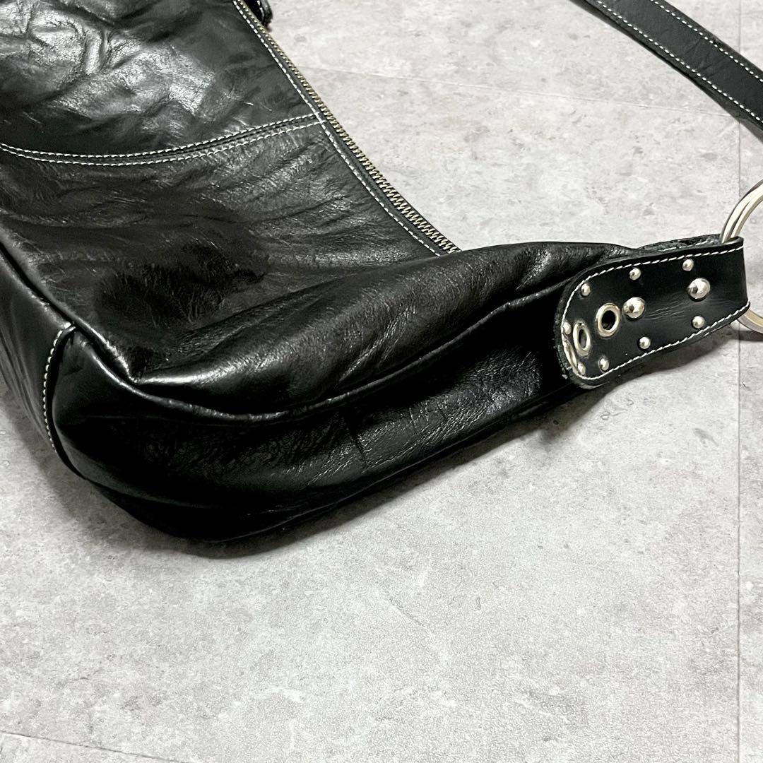 バッグ 00s Y2K one shoulder bag leather black