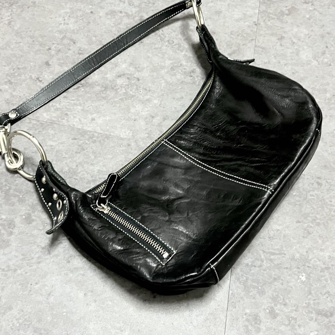 バッグ 00s Y2K one shoulder bag leather black