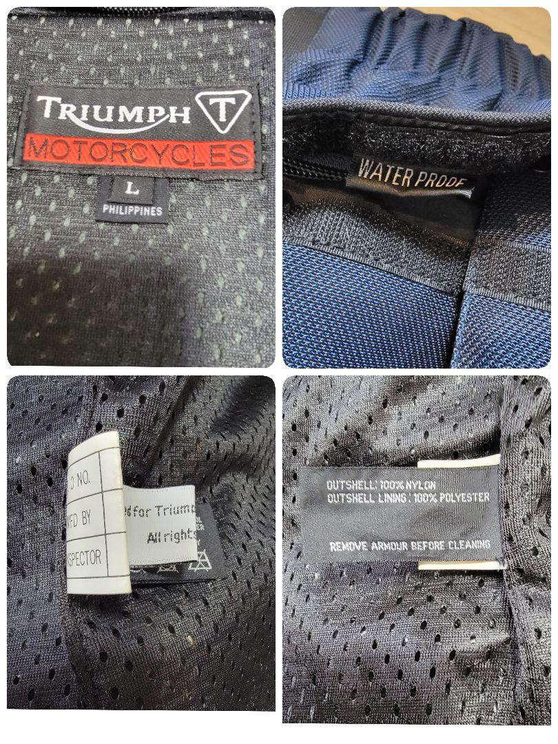 【防水】トライアンフ Triumph バイカージャケット M 脱着ライナー 紺