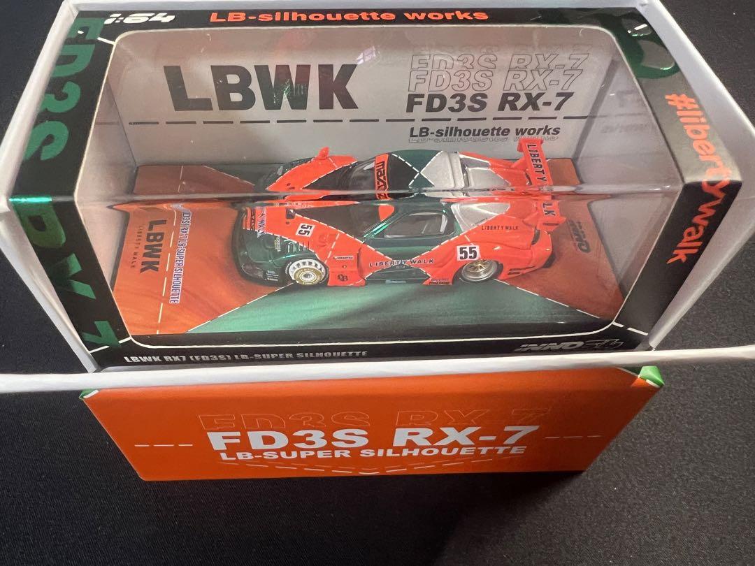 ミニカー 64 INNO MODEL LB-WORKS RX7 Orange Green