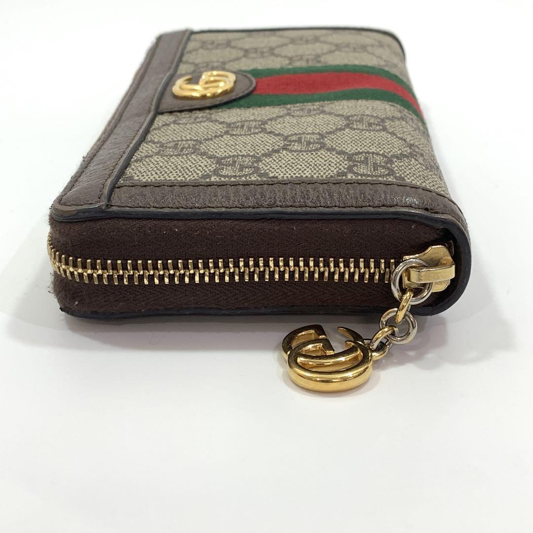 GUCCI グッチ ラウンドファスナー長財布 GGスプリーム シェリー